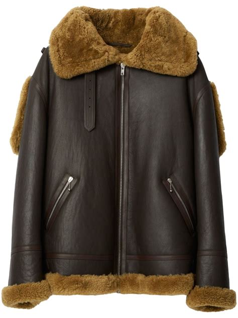 burberry aviator|Burberry Shearling Aviator Leather Jacket .